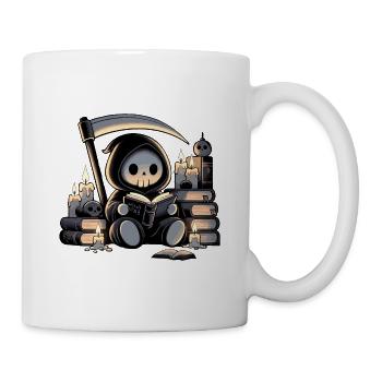 Niedlicher Sensenmann Buchliebhaber - Tasse - Weiß - Rechts