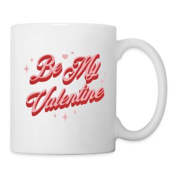 Valentine's Day – Heart Motif with Lettering Gift - Mug - white - Right
