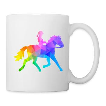 Filles d’équitation à poney - Mug blanc - blanc - Droite
