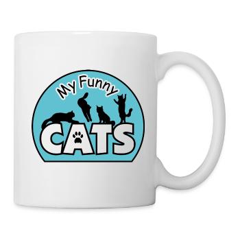 Meine lustigen Katzen - Tasse - Weiß - Rechts