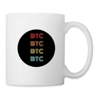 BTC Bitcoin Kryptowährung Crypto Retro Vintage - Tasse - Weiß - Rechts