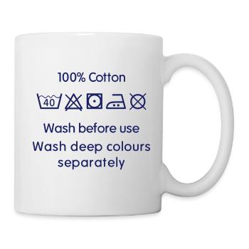 Humour - Etiquette Lavage - Mug blanc - blanc - Droite