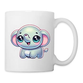 Super Cute Kawaii Baby Elefant - Tasse - Weiß - Rechts