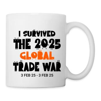 J’ai survécu à la guerre commerciale mondiale de 2025 3Feb25 Drôle - Mug blanc - blanc - Droite