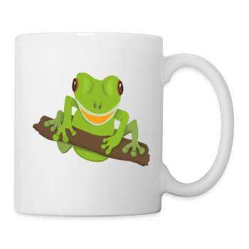 lachender Frosch - Tasse - Weiß - Rechts