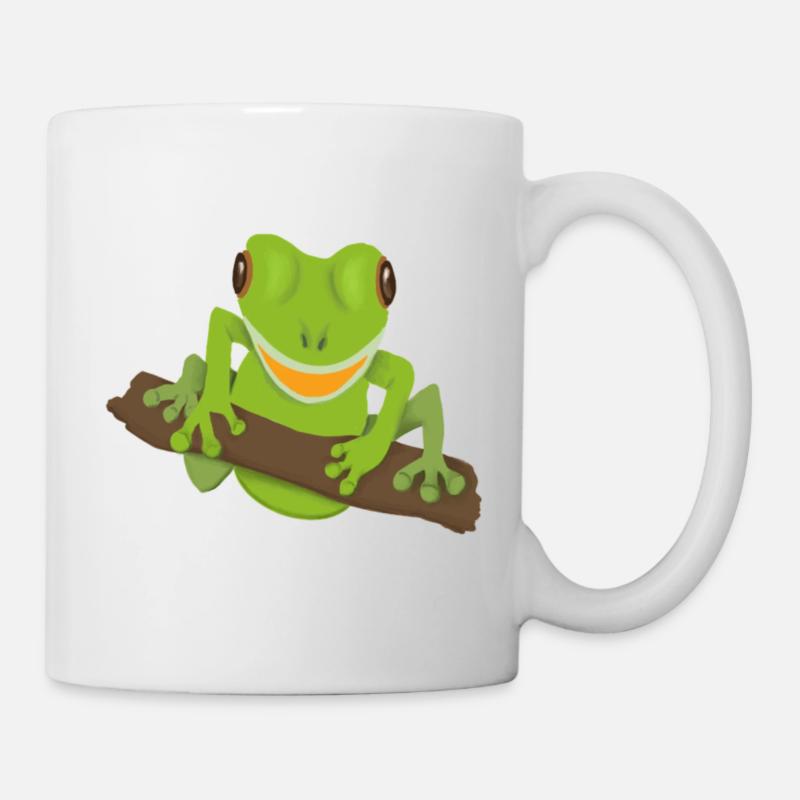 lachender Frosch - Tasse - Weiß
