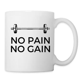 Pas de douleur, pas de gain - avec du poids - Mug blanc - blanc - Droite