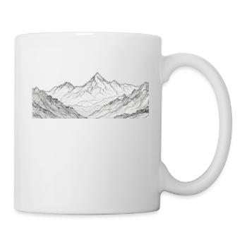 Berg Bergpanorama Alpen - Tasse - Weiß - Rechts