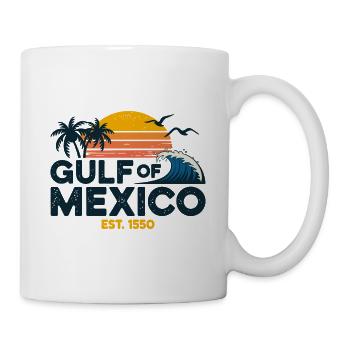 Gulf of Mexico Est 1550 Vintage Retro Beach Design - Tasse - Weiß - Rechts