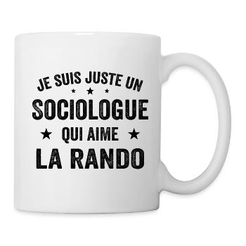 Fier d’être Sociologue et Passionné de Randonnée - Mug blanc - blanc - Droite