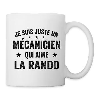 Fier d’être Mécanicien et Passionné de Randonnée - Mug blanc - blanc - Droite