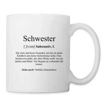 Schwester Definition Dictionary - Tasse - Weiß - Rechts