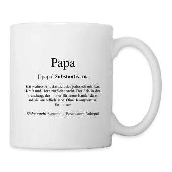 Papa Definition Dictionary - Tasse - Weiß - Rechts