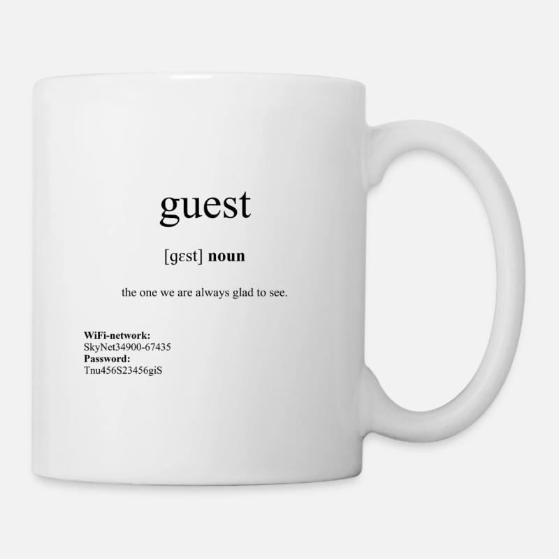 Guest | Gast Definition Dictionary - Tasse - Weiß