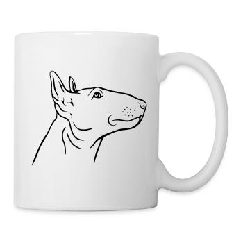 Tête de Bull Terrier de profil - Mug blanc - blanc - Droite