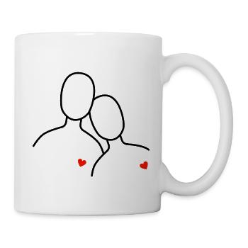 Visuels de deux coeurs pour (futurs) mariés - Mug blanc - blanc - Droite
