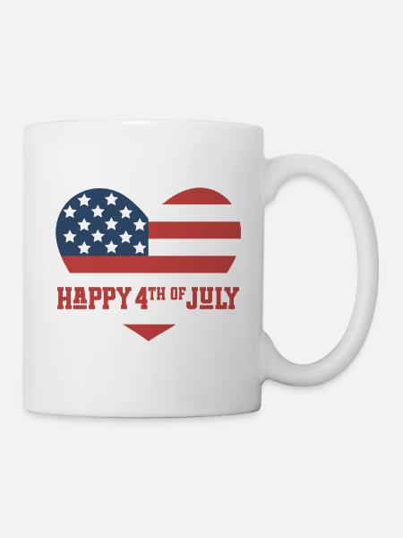 Frohen 4. Juli - Tasse - Weiß