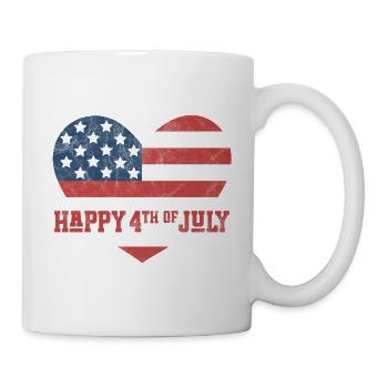 Frohen 4. Juli - Tasse - Weiß - Rechts