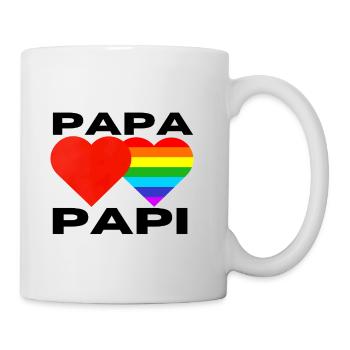 Geschenk zur Geburt LGBTQ queer schwul Papa Papi - Tasse - Weiß - Rechts