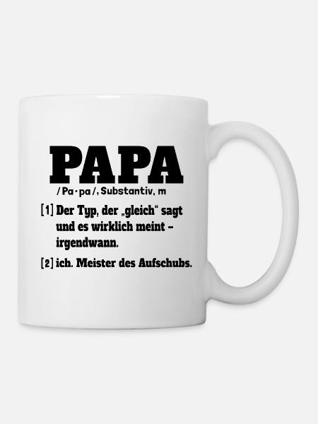 Papa Definition Wörterbuch - Tasse - Weiß