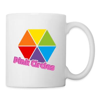 Bunte Dreiecke Rosa Kreise - Tasse - Weiß - Rechts