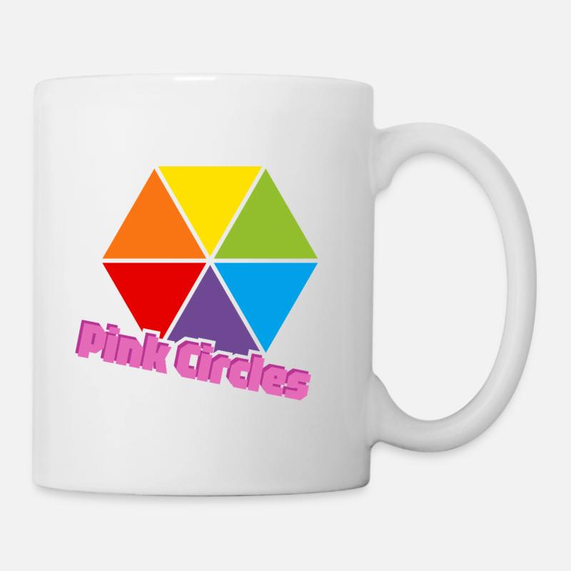 Colorful Triangles Pink Circles - Mug - white