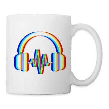 Glitch Headphones – Sound Waves - Mug - white - Right