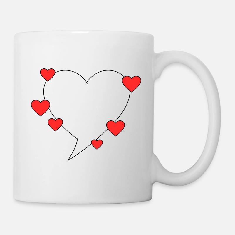 Bulle de dialogue avec des cœurs - Mug blanc - blanc