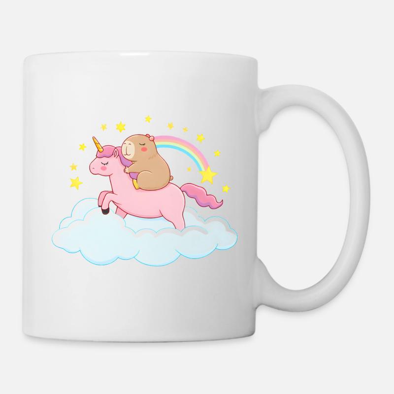 Capybara und Einhorn – eine traumhafte Reise - Tasse - Weiß