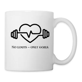 🚀 No Limits – Only Goals Geschenkidee - Tasse - Weiß - Rechts