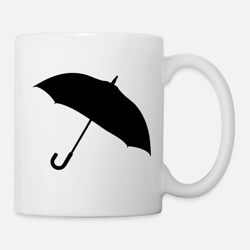 Silhouette de parapluie classique - Mug blanc - blanc