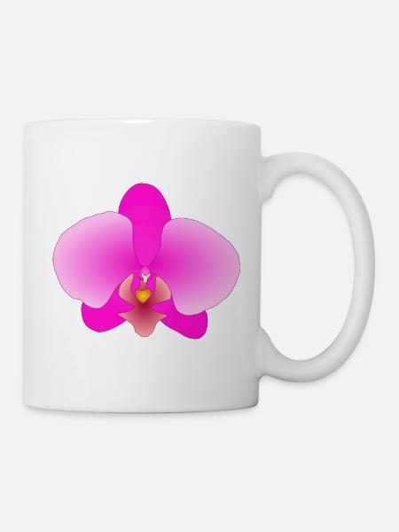Rosa Orchidee - Tasse - Weiß