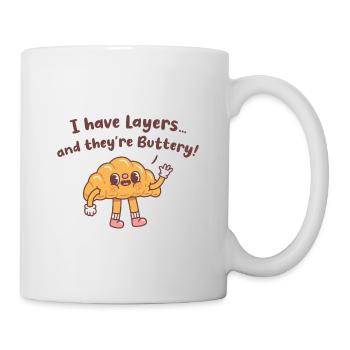 Croissant mignon J’ai des couches et elles sont beurrées - Mug blanc - blanc - Droite