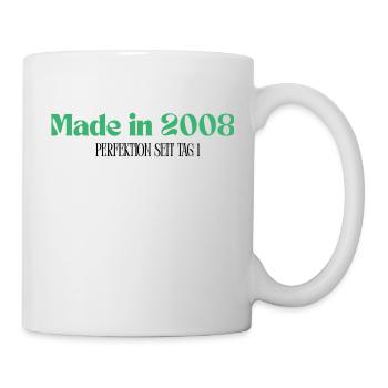 Made in 2008 - Perfektion seit Tag 1 - Tasse - Weiß - Rechts