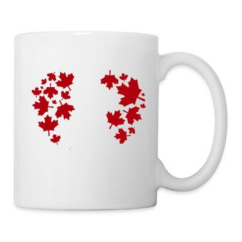 Motif de cœur de feuille d’érable - Mug blanc - blanc - Droite