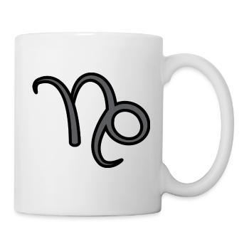 Capricorn Zodiac Sign Symbol Black & Gray - Mug - white - Right