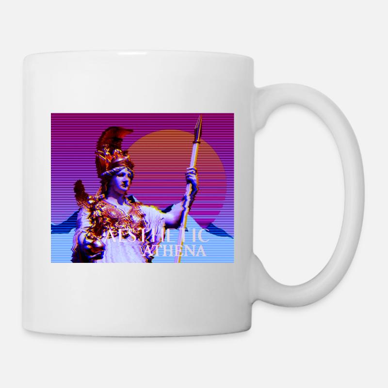 Abstrakte stilisierte Göttin Athene - Tasse - Weiß