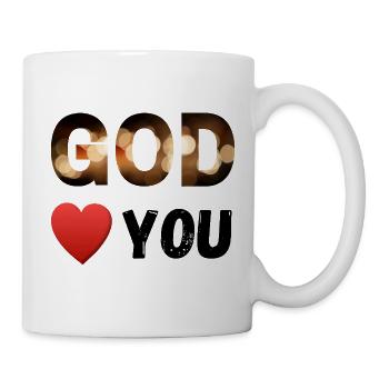 Gott liebt dich - Tasse - Weiß - Rechts