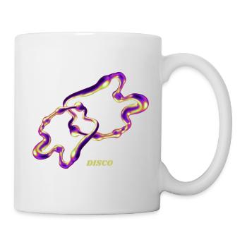 Retro Disco Blob – Art liquide abstrait au néon - Mug blanc - blanc - Droite