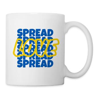 Spread Love Spruch in ukrainischen Landesfarben - Tasse - Weiß - Rechts
