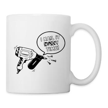 Humorous toy design with nail tool - Mug - white - Right