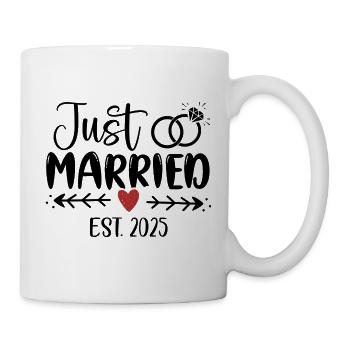 Cœur Minimaliste et Élégant, just got married - Mug blanc - blanc - Droite