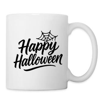 Happy Halloween with spider web design - Mug - white - Right