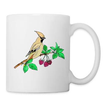 Bunter Vogel - Tasse - Weiß - Rechts