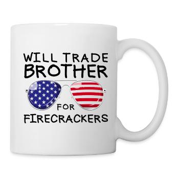 Frère d'échange pour les feux d'artifice pour les enfants du 4 juillet - Mug blanc - blanc - Droite