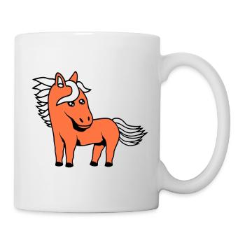 Pferd Süß Pony Fohlen Pferdemädchen Niedlich Comic - Tasse - Weiß - Rechts