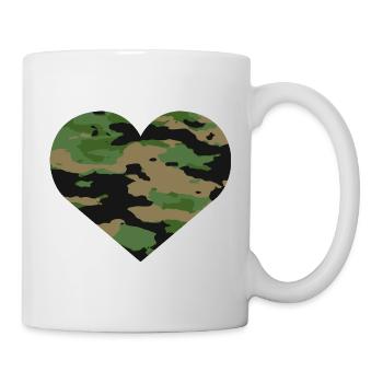 Camouflage Herz Design - Tasse - Weiß - Rechts