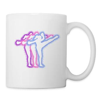Muay Thai Kickboxer Silhouettes Kickboxing Girls - Mug - white - Right
