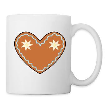Dekoratives Herz mit floralen Details - Tasse - Weiß - Rechts