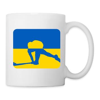 Ukraine Frieden Hockey Design - Tasse - Weiß - Rechts